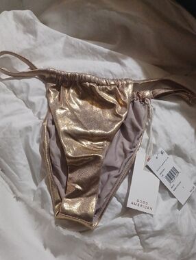 Good American Shimmery Gold Bikini Bottom